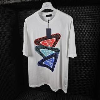 프라다 레플 티셔츠,레플 의류,명품 레플 의류,레플 프라다 트리플로고 티셔츠